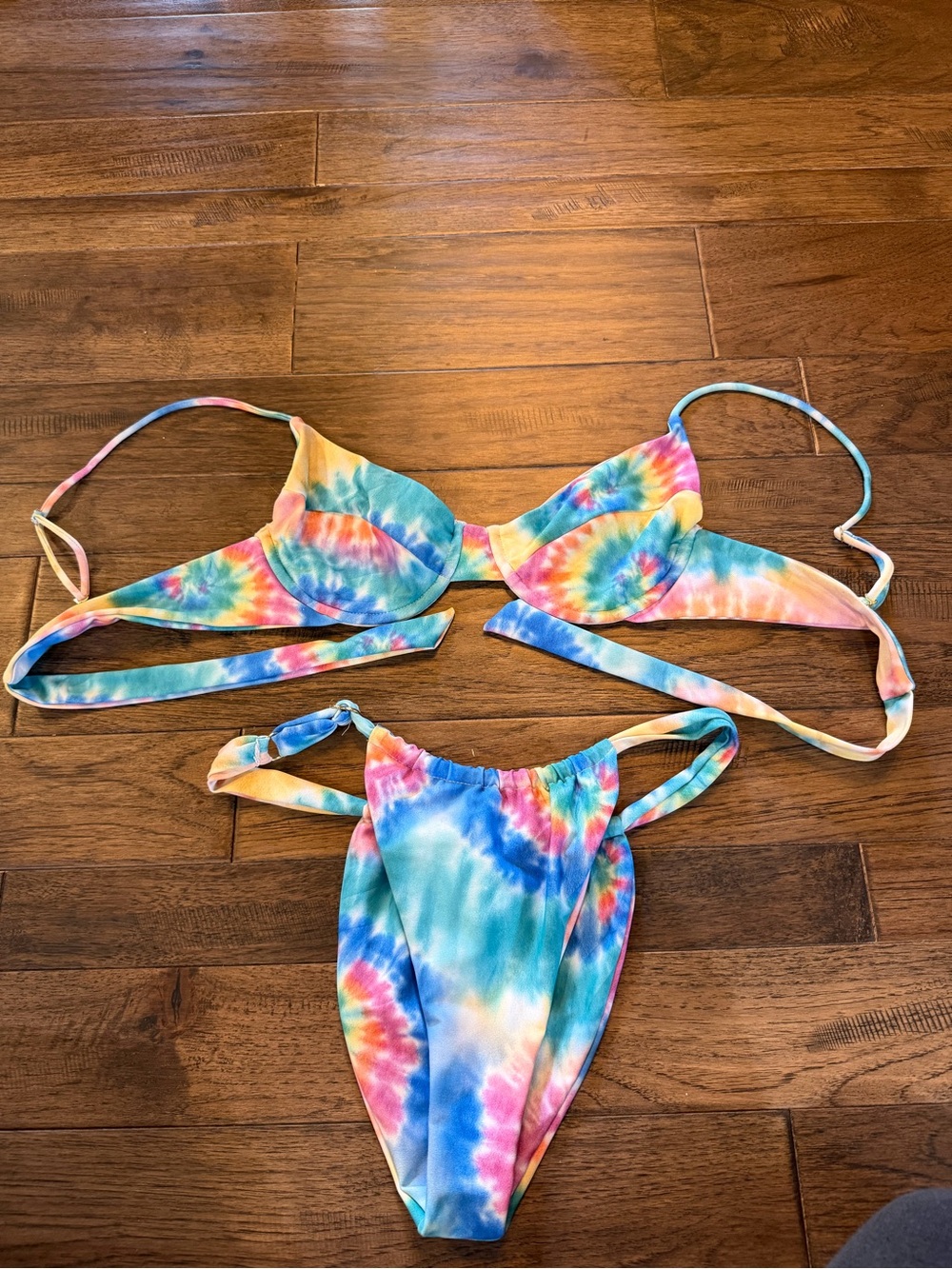Skatie Tie-Dye Bikini Set - Blue, Pink, Yellow, Green